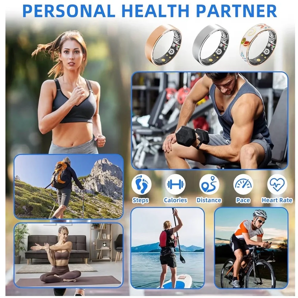 Smart Sensor Ring in Silver - Health & Activity Wearable